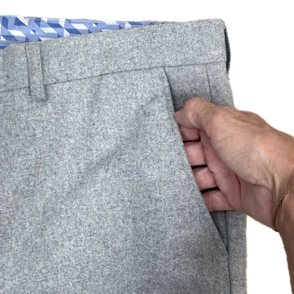 NEW‎ HARRY BROWN LONDON Wool Blend Dress Pants Trousers Size 34 Gray Office Work